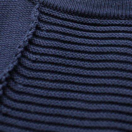 Dark Blue New Cotton Sweater Tops Fit Mid Long Knit Pullover