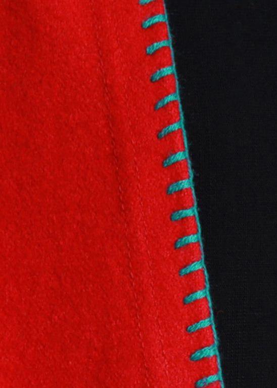 Red Clothing Sweaters Pockets Side Open Coats