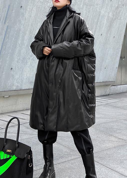 Clothing Snow Jackets Notched Coats Black Double Breast Duck Down Coat