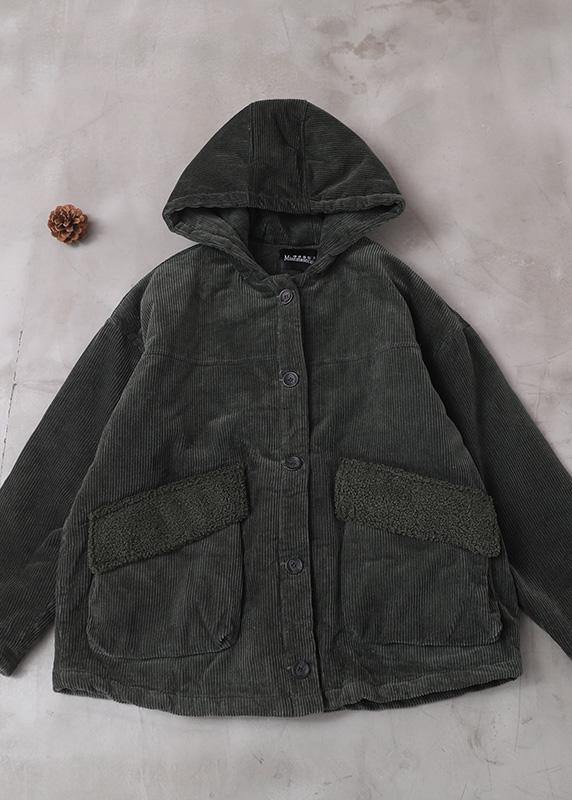 Fine Plussize Snow Jackets Hooded Outwear Green Short Coats