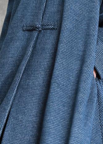 Jackets & Coat Blue Stand Collar Asymmetric Woolen Coats