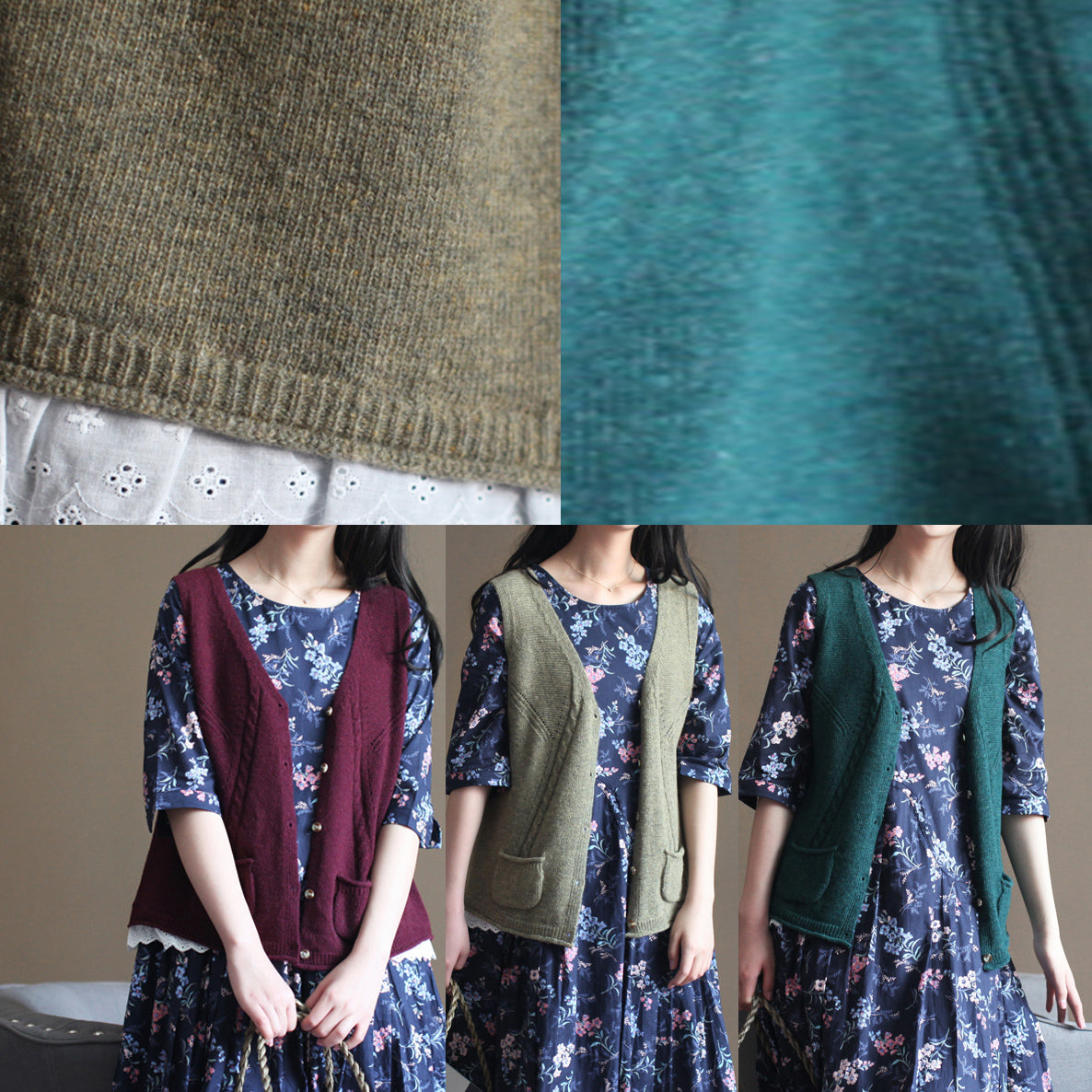 Warm Blackish Green Knit Sweaters Clothing Knitted Tops New Vest Shirt