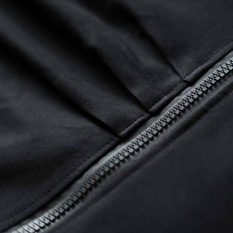 Black Coats Clothing Zippered Winter Coat Lapel Collar Maxi Coat