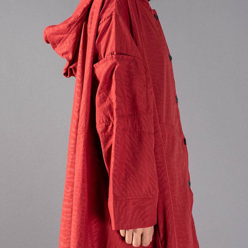 Red Winter Coat Clothing Hooded Coats Baggy Coats