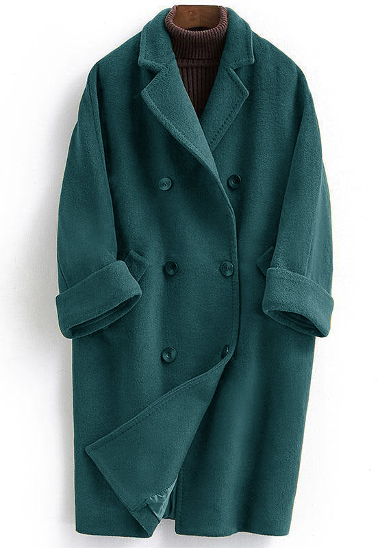 Woolen Coat Long Double Breast Coats Notched