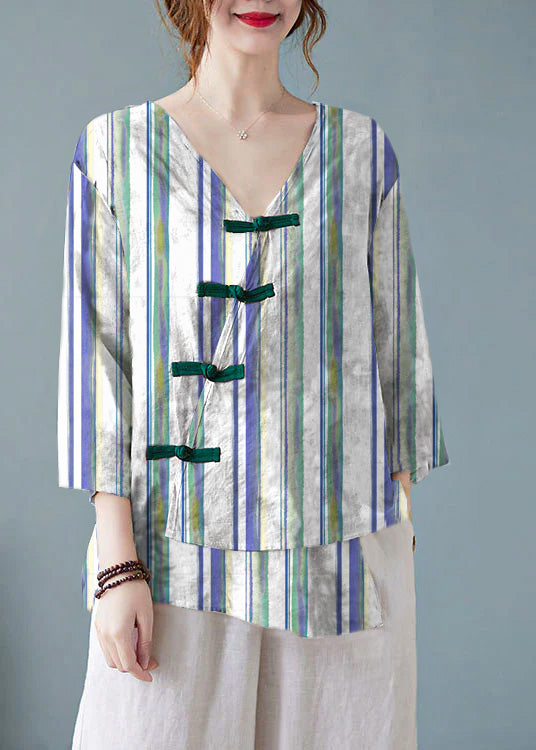 Apricot V Neck Print Shirts Half Sleeve