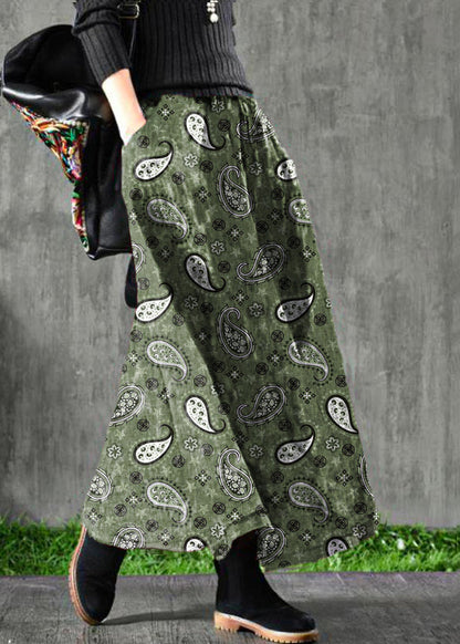 Velour Black Texture Skirt Maxi Length