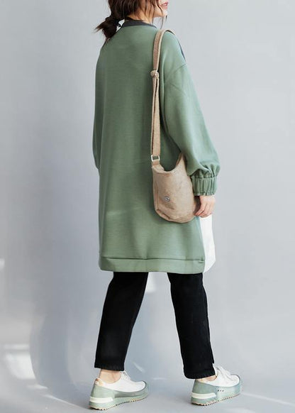 100% O Neck Cotton spring Clothes Women Work Outfits Patchwork Dress