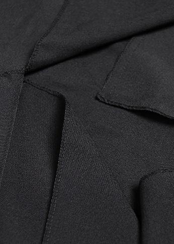 100% Black Cotton Clothes for Asymmetric Daily Summer Dress