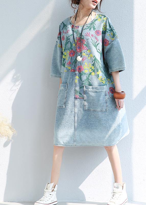100% O Neck Pockets Cotton Quilting Dresses Catwalk Dresses