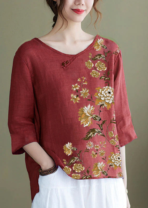 Diy Black Plaid Embroidered Side Open Half Sleeve Top