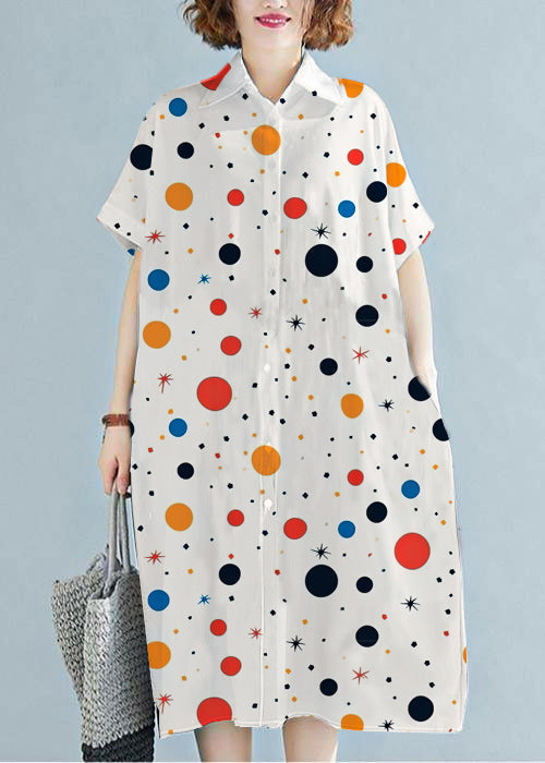 Modern Lapel Cotton Clothes for Work Outfits Brown Leopard Print Dress