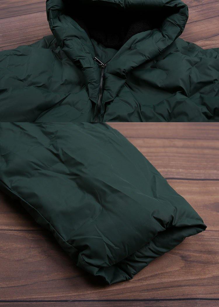 Blackish Green Warm Down Coat Oversize Overcoat