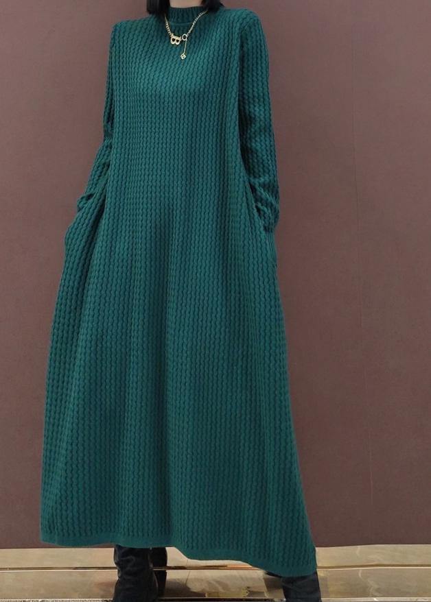 Chunky O Neck Sweater Dress Outfit Funny Knitted Dress
