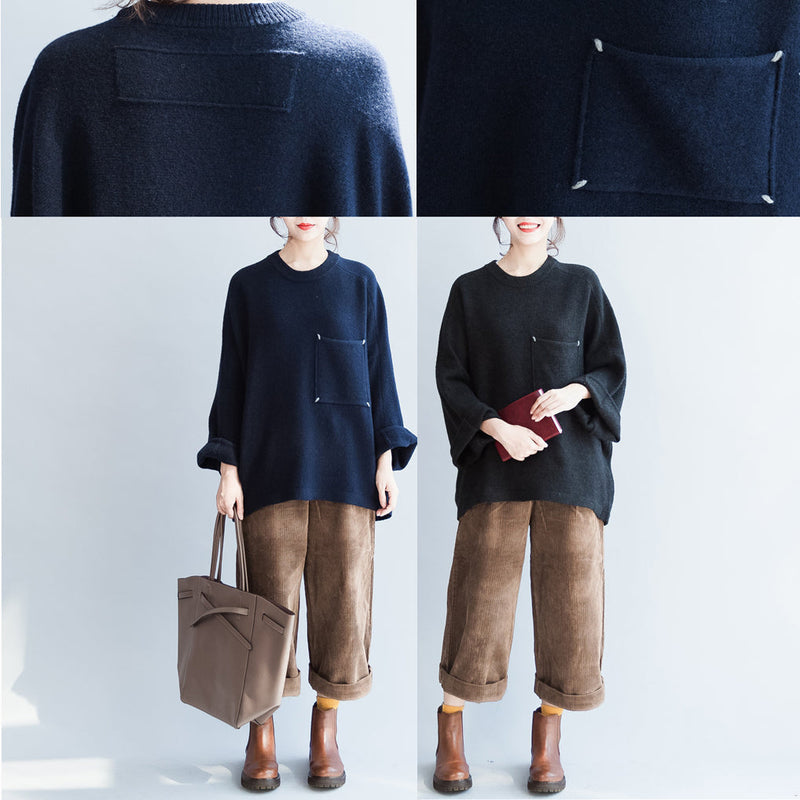 Autumn Cotton Sweaters Oversize O Neck Batwing Sleevele Knitted Sweaters