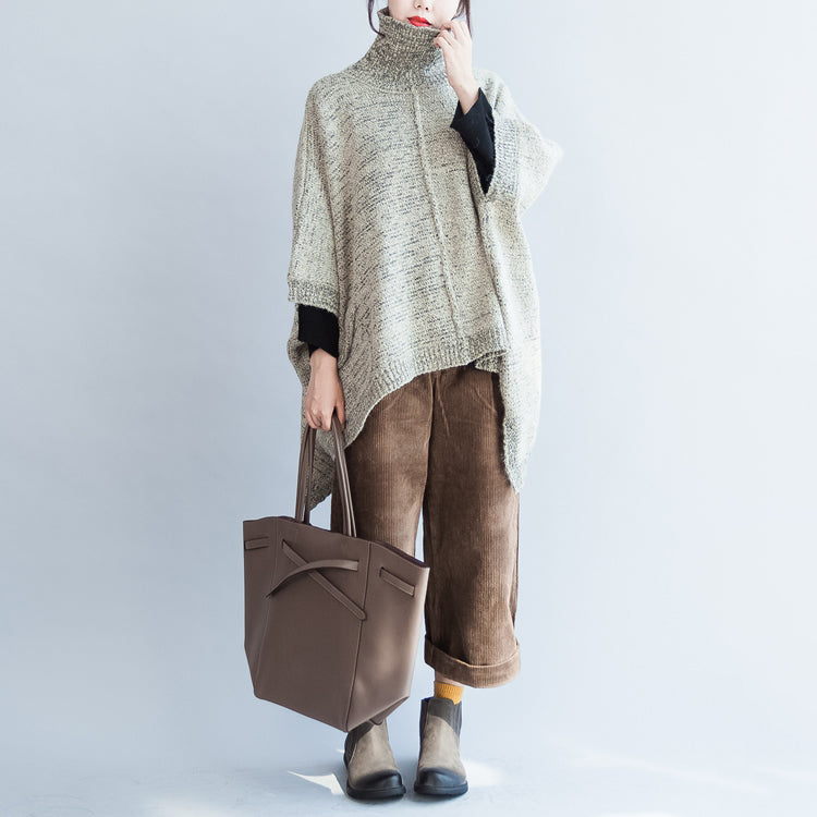 Autumn Cotton Knitted Sweater Oversize Batwing Sleeve Large Hem Sweater Pullover
