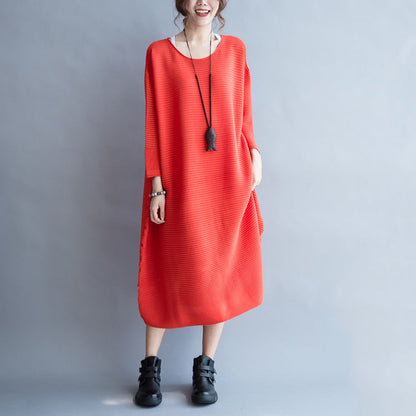 Autumn Thick Red Sweater Dresses Knit Dress