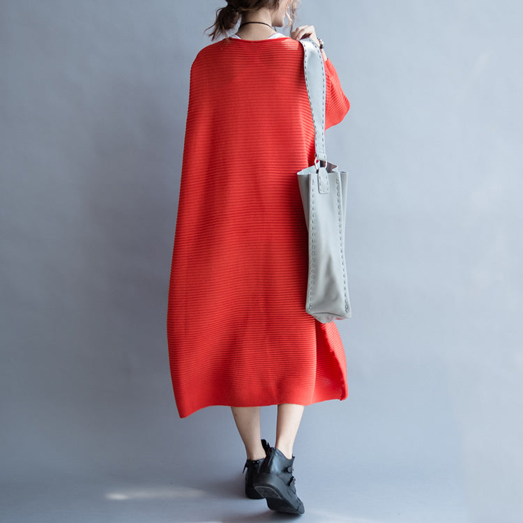 Autumn Thick Red Sweater Dresses Knit Dress