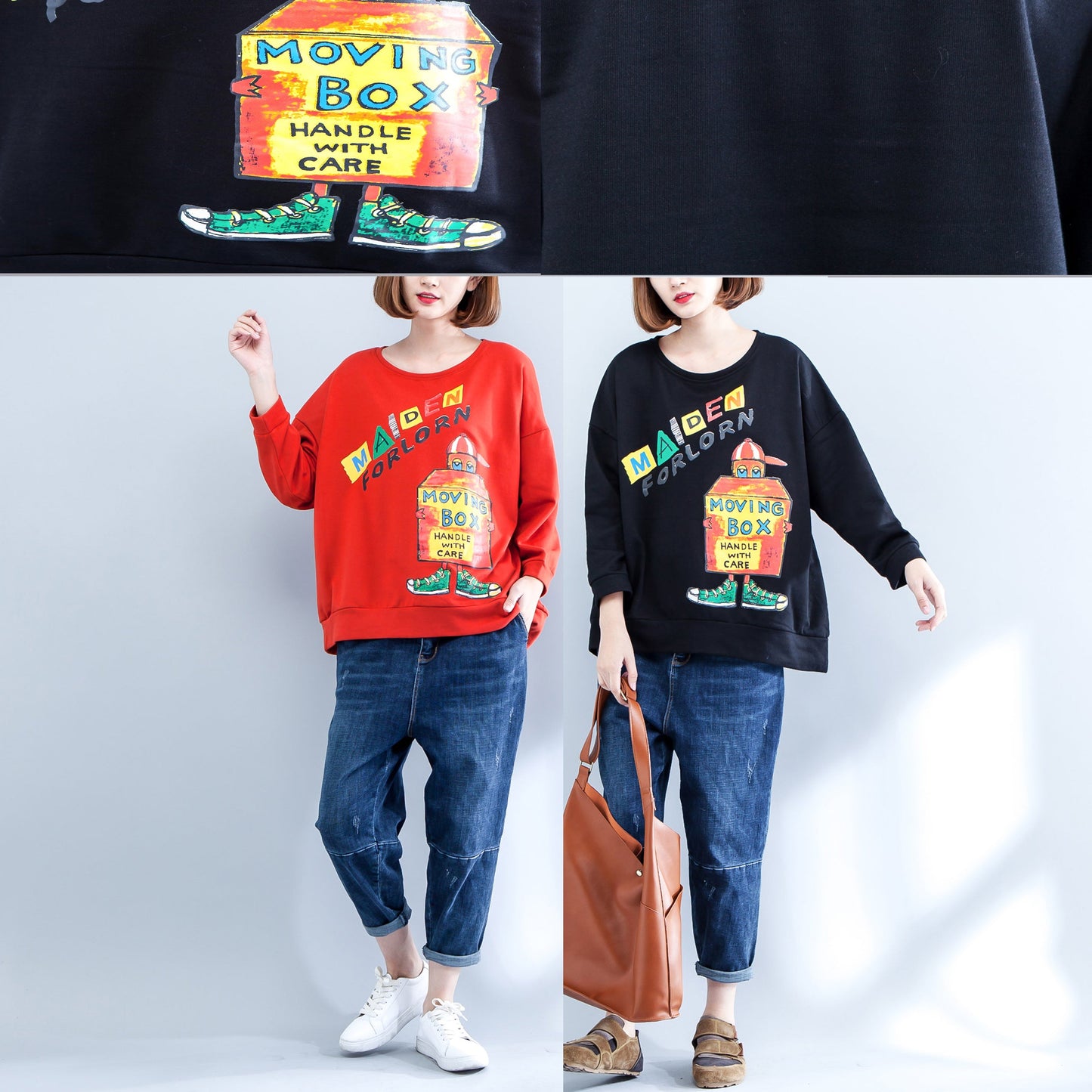 2025 autumn warm cotton pullover oversize o neck blouse