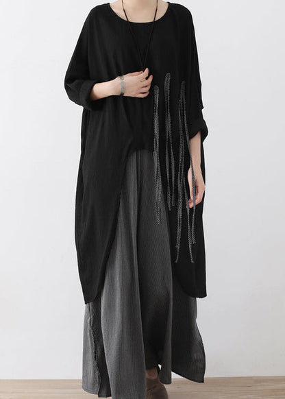 Autumn Wide Leg Pants Super Loose Linen Pants Elastic Waist Oversized