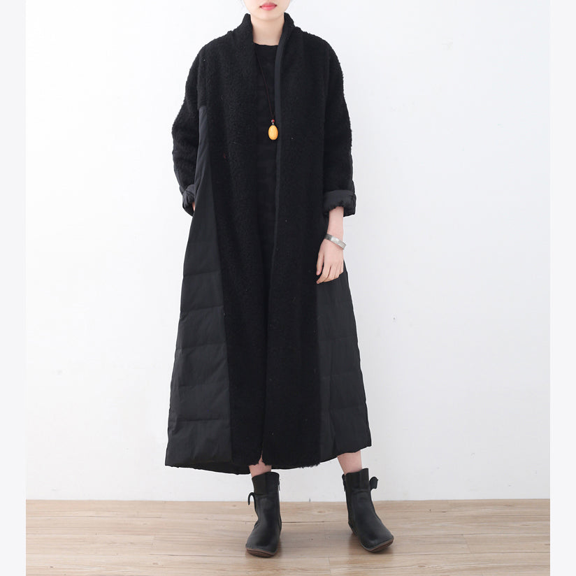 Black Down Jacket High Neck Parka Outwear