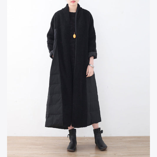 Black Down Jacket High Neck Parka Outwear