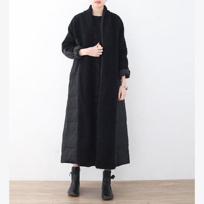 Black Down Jacket High Neck Parka Outwear