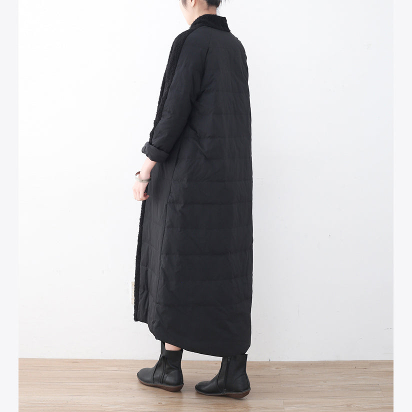 Black Down Jacket High Neck Parka Outwear