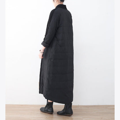 Black Down Jacket High Neck Parka Outwear