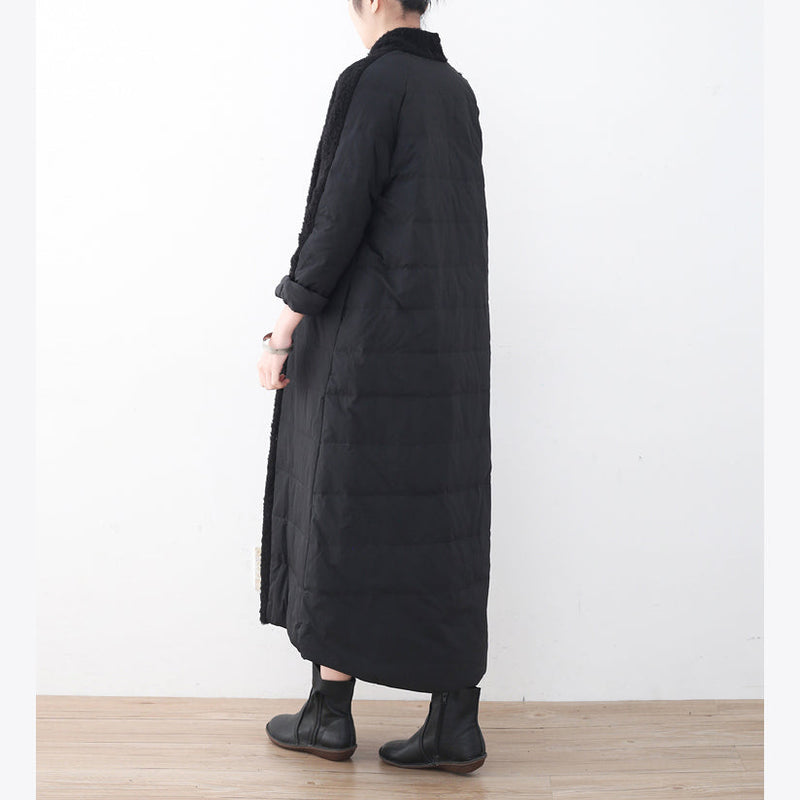 Black Down Jacket High Neck Parka Outwear
