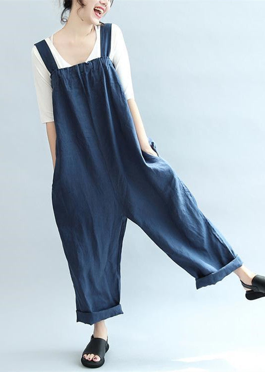 Blue Linen Pants Oversize Stylish Jumpsuit Pants