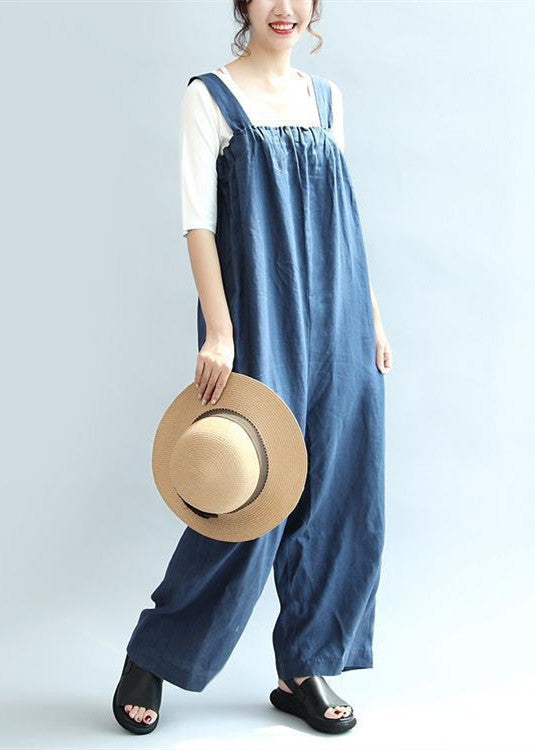 Blue Linen Pants Oversize Stylish Jumpsuit Pants