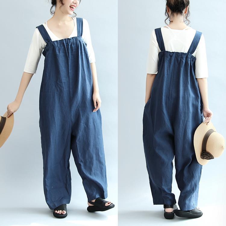 Blue Linen Pants Oversize Stylish Jumpsuit Pants