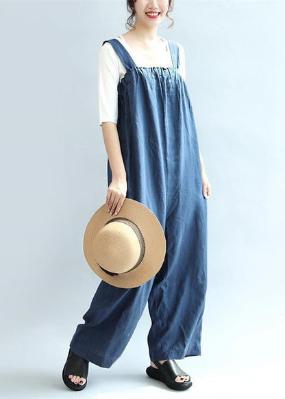 Blue Linen Pants Oversize Stylish Jumpsuit Pants