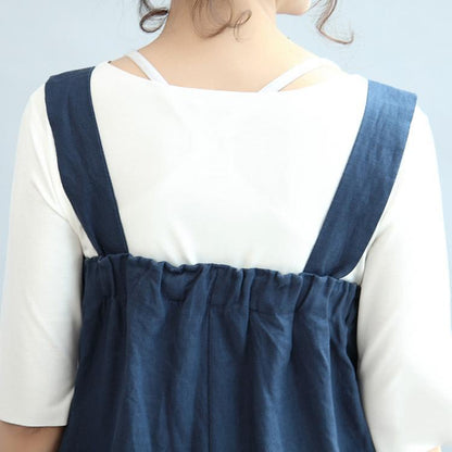 Blue Linen Pants Oversize Stylish Jumpsuit Pants
