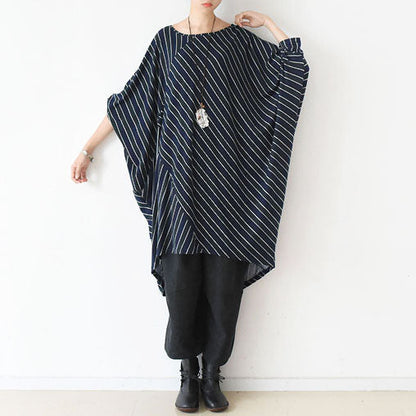 Fall O Shape Strip Dresses Cotton Dress Caftans Shirts