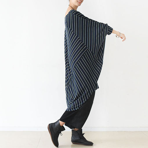 Fall O Shape Strip Dresses Cotton Dress Caftans Shirts