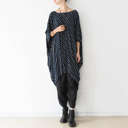 Fall O Shape Strip Dresses Cotton Dress Caftans Shirts