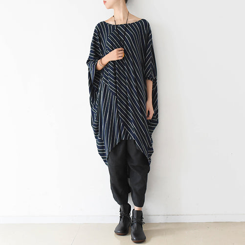 Fall O Shape Strip Dresses Cotton Dress Caftans Shirts