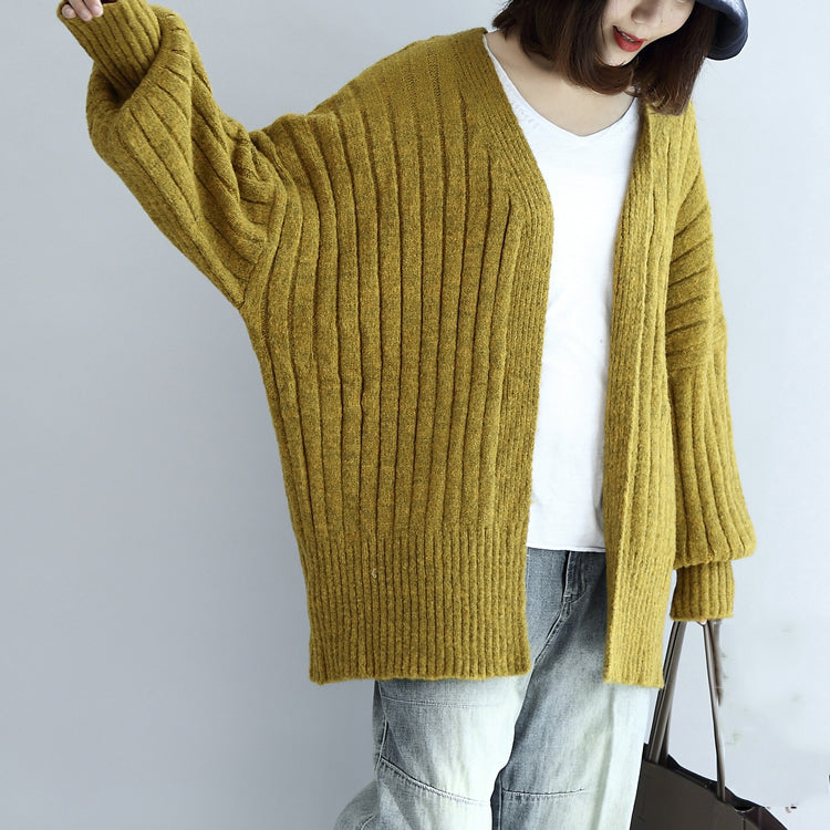 Fall Thick Warm Sweater Cardigans V Neck Long Sleeve Knit Short Coats