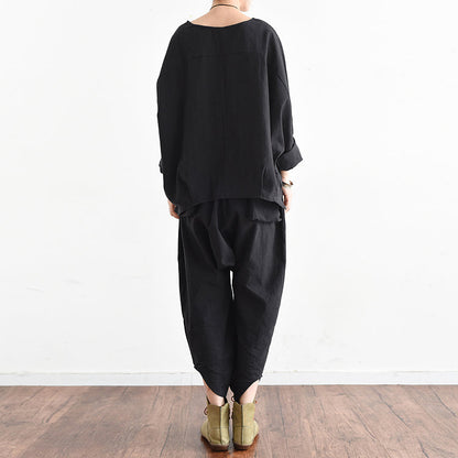 Fall Trend Outfits Black Linen Suits Linen Tops With Pants