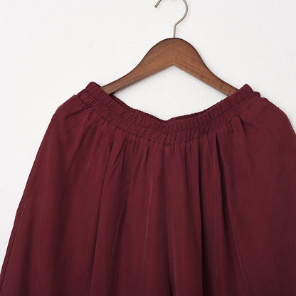 Long Silk Pants Wide Leg Pants Draping High Waist Trousers