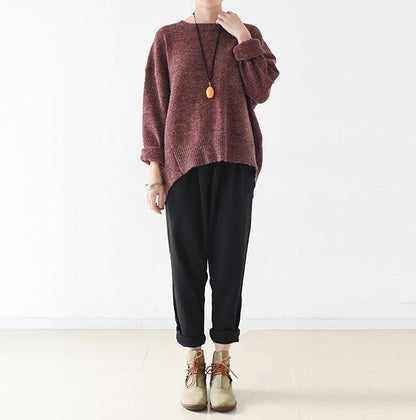 Winter Short Knit Sweaters Oversize Pullover Cotton Sweaters