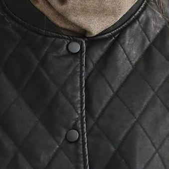 Black Loose Pu Short Coat Jacket