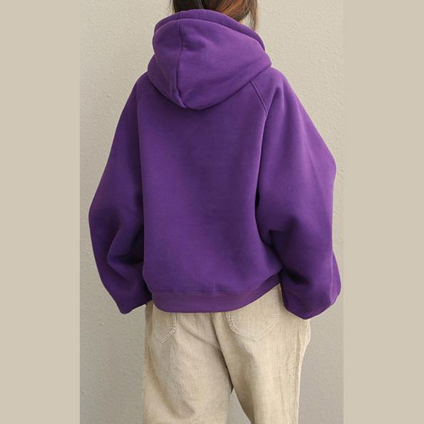Yellow and Purple Brushed Hoodie Fleece for