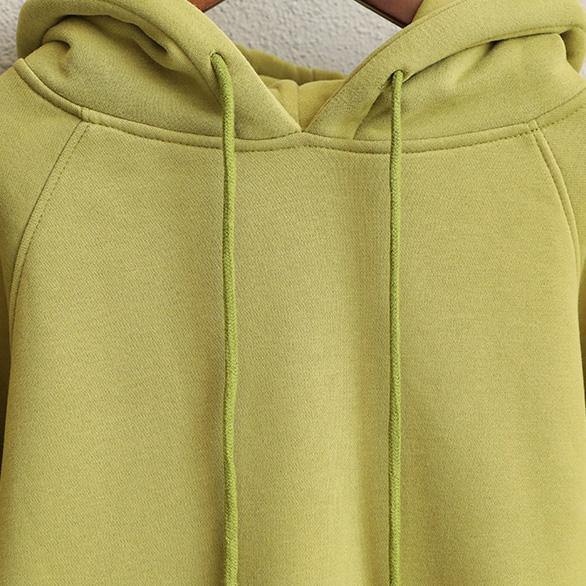 Yellow and Purple Brushed Hoodie Fleece for