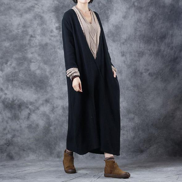 New Quilted Cotton Linen Sweater Dresses Loose Clothes