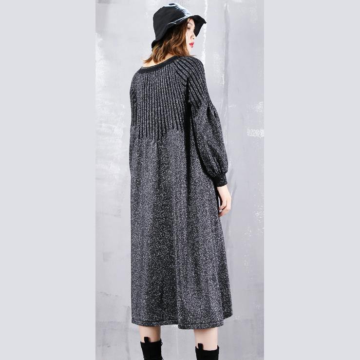 Black Sweater Dress V Neck Sweater Baggy Cinched Winter Dress