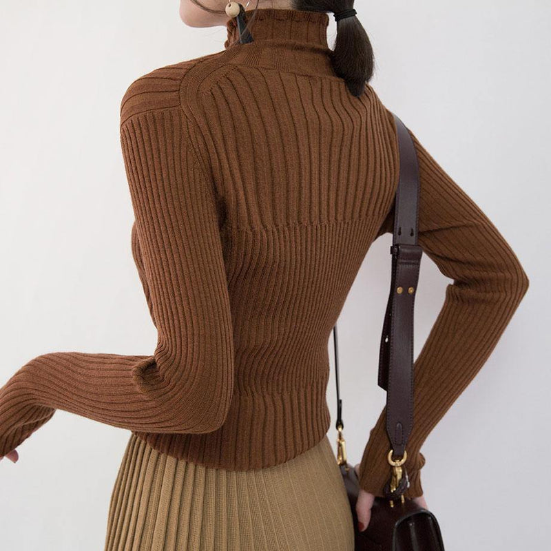 Chocolate Cozy Sweater High Neck Sweaters New Sweater