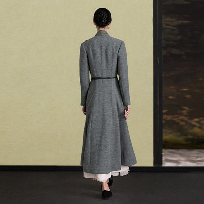 Embroidery Wool Coat for Woman Maxi Coat Coats